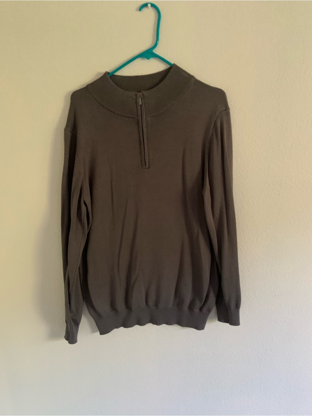 Men's Zip-Neck Sweater Pullover - Gray